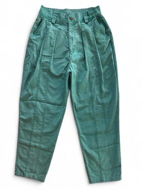 Vtg Justin Allen Barrel Pants 13/14 Teal High Waist Retro Pleated Hipster Retro